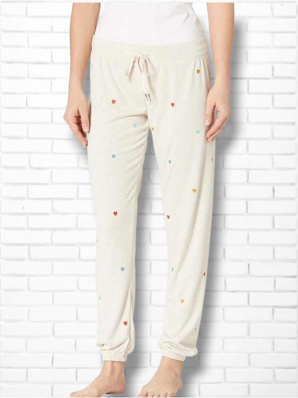 PJ Salvage Retro Mini Hearts Print Lounge Jogger Pajama Pants Size XL